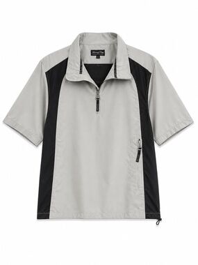 Vintage 90s Second Skin Hydraproof Golf / Raver Silver Shirt Sleeve Jacket